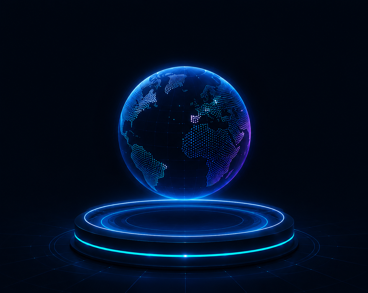 AI trading globe with live market data